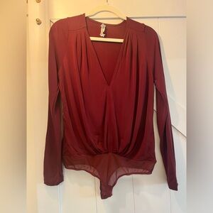EUC burgundy free people bodysuit